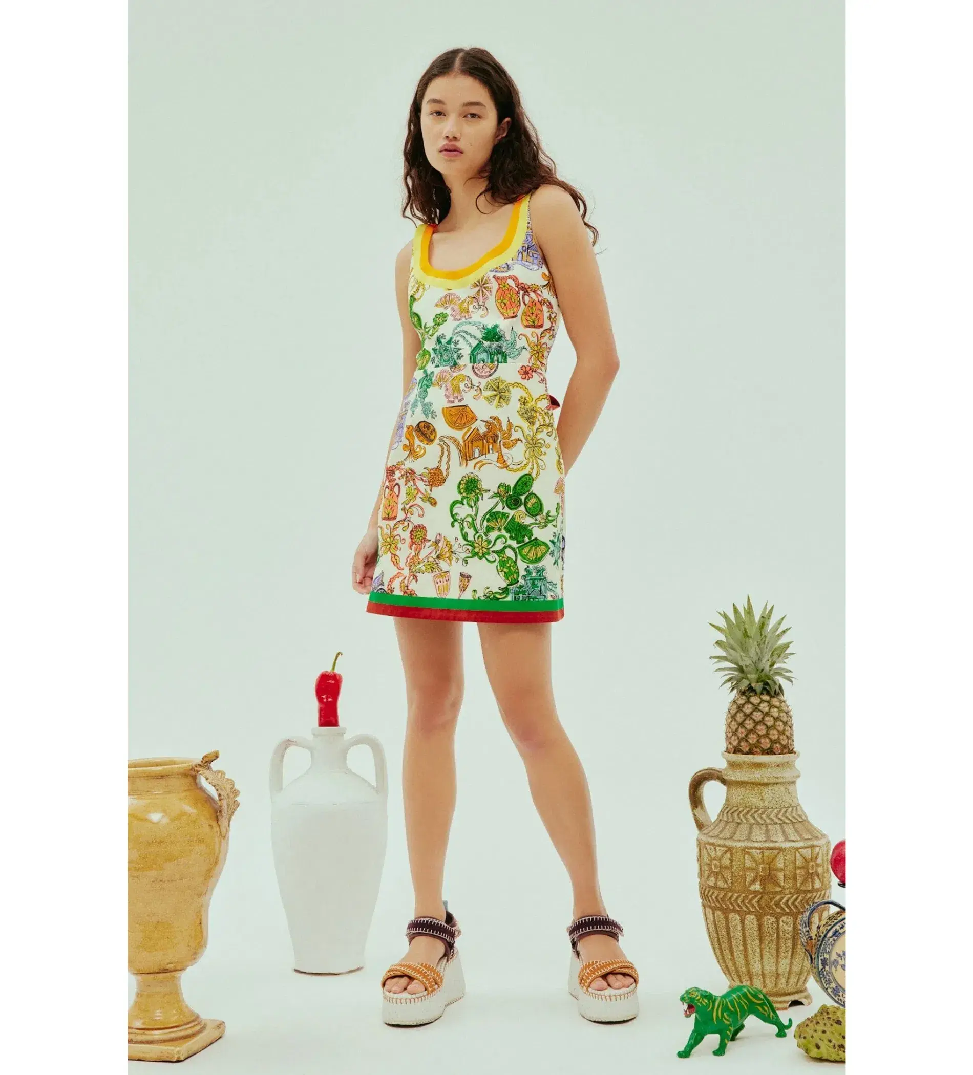 Alemais Fiesta Mini Dress Multi Print Size AU 16 - Image 1