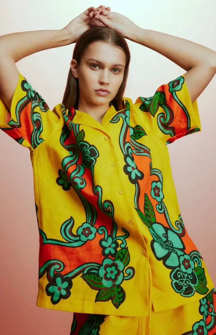 Alemais Flame Shirt and Short Set Size AU 14 - Image 2