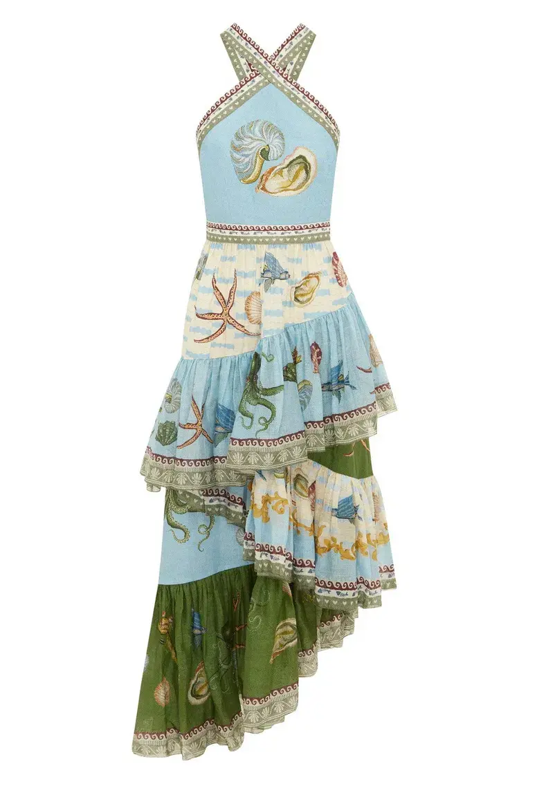 Alemais Bath House Midi Dress Multi Size 16 - Image 6