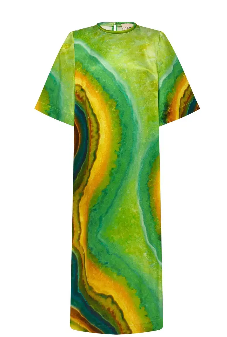 Alemais Iris Midi Dress Green/Multi Size 16 - Image 6