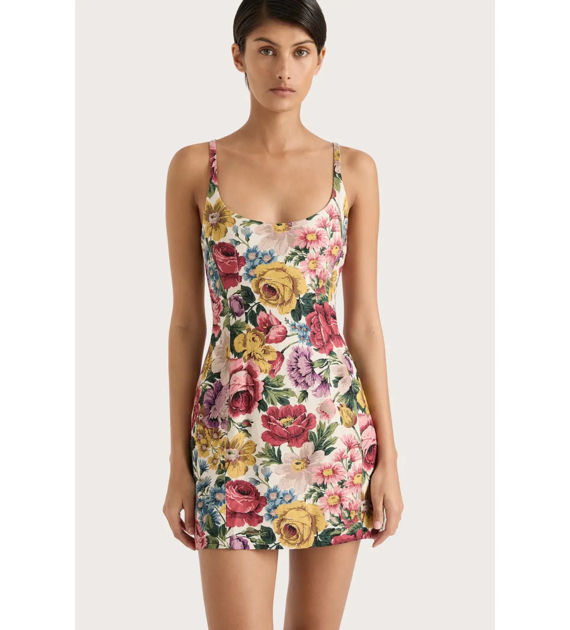 Faithfull the Brand Sanne Mini Dress Colette Floral Multi Size AU 8 - Image 4