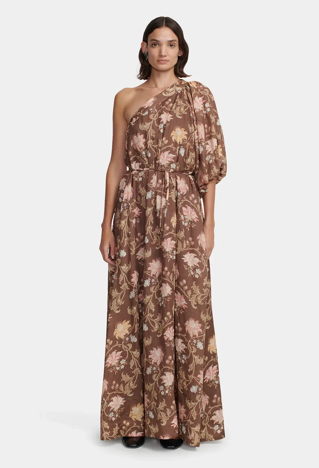 Hansen and Gretel Carmen Maxi Dress Carob Floral Size AU 12 - Image 1