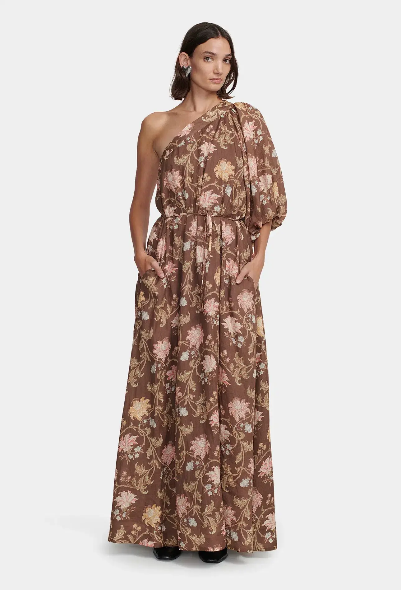 Hansen and Gretel Carmen Maxi Dress Carob Floral Size AU 12 - Image 3