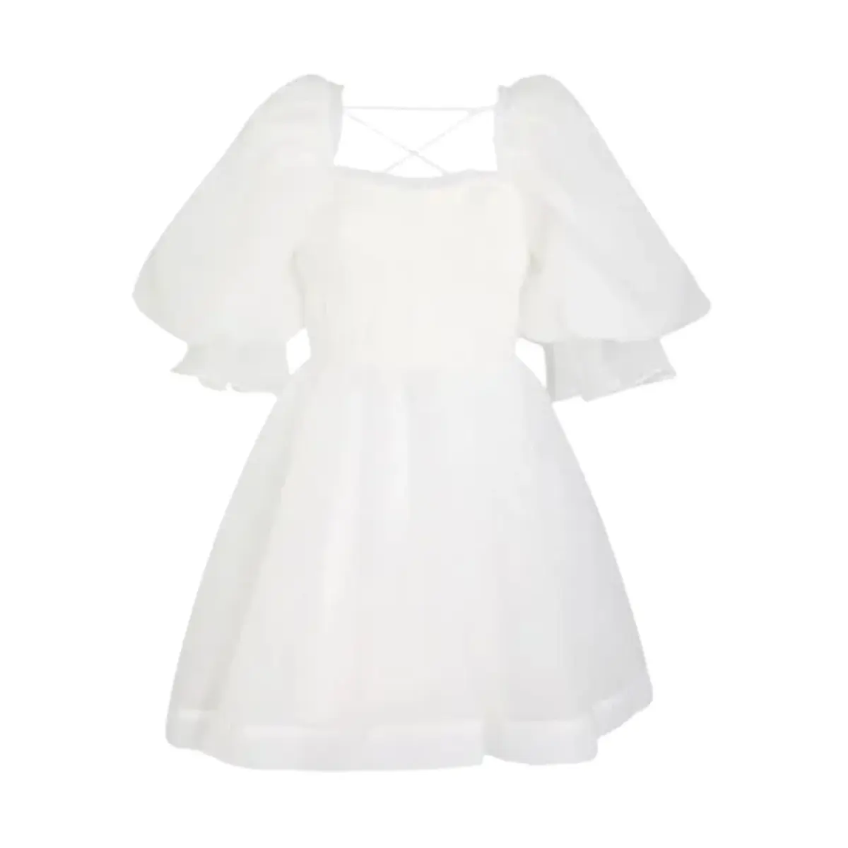 AJE Astrid Tie Back Mini Dress Ivory White Size AU 6 - Image 6
