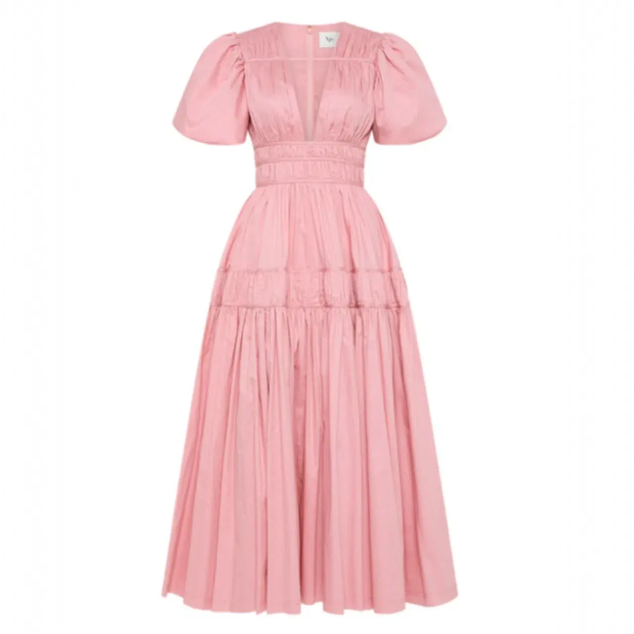 AJE Falling Water Midi Dress Chalk Pink Size AU 10 - Image 6