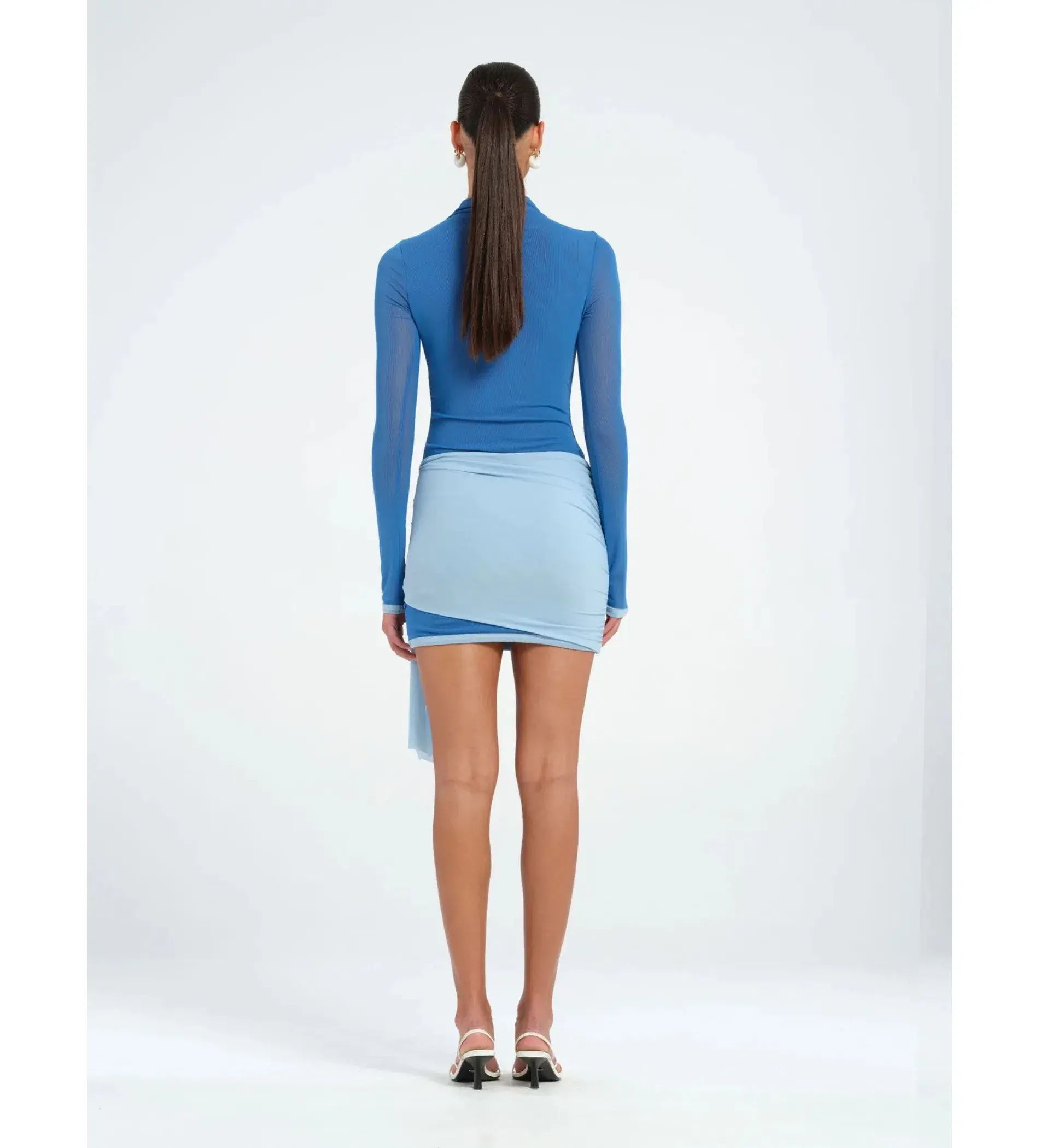 BENNI Kingsley Mini Dress Blue Size AU 6 - Image 3