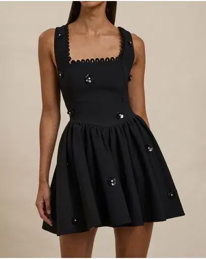 By Johnny Nova Scallop Mini Dress Black Size 8 - Image 2
