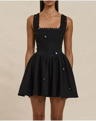 By Johnny Nova Scallop Mini Dress Black Size 14 - Image 1