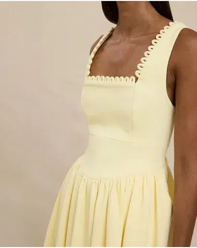 By Johnny Nova Scallop" Midi Dress Yellow Size 6 - Image 2
