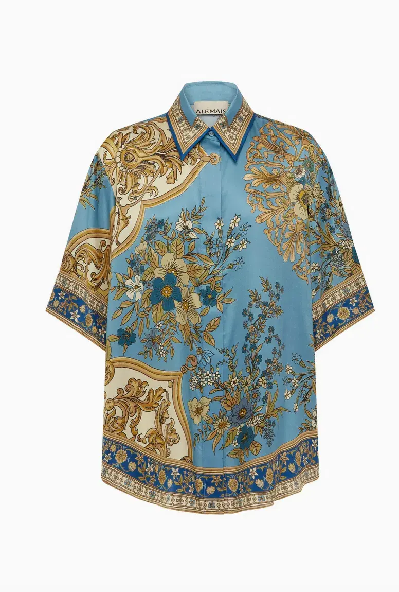 Alemais Cassie Silk Shirt and Pant Set Size AU 16 for rent on The Volte - main image