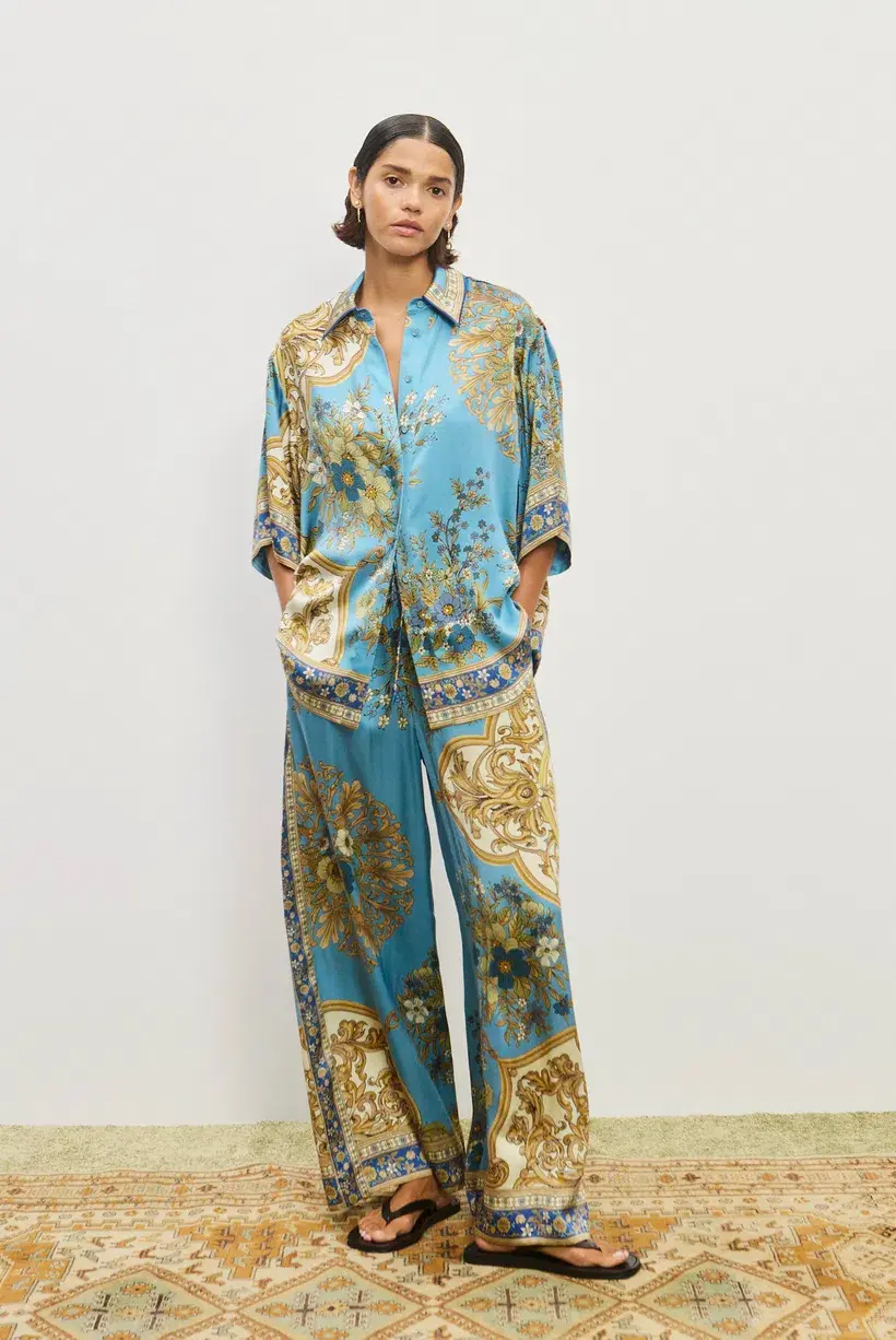 Alemais Cassie Silk Shirt and Pant Set Size AU 16 - Image 1
