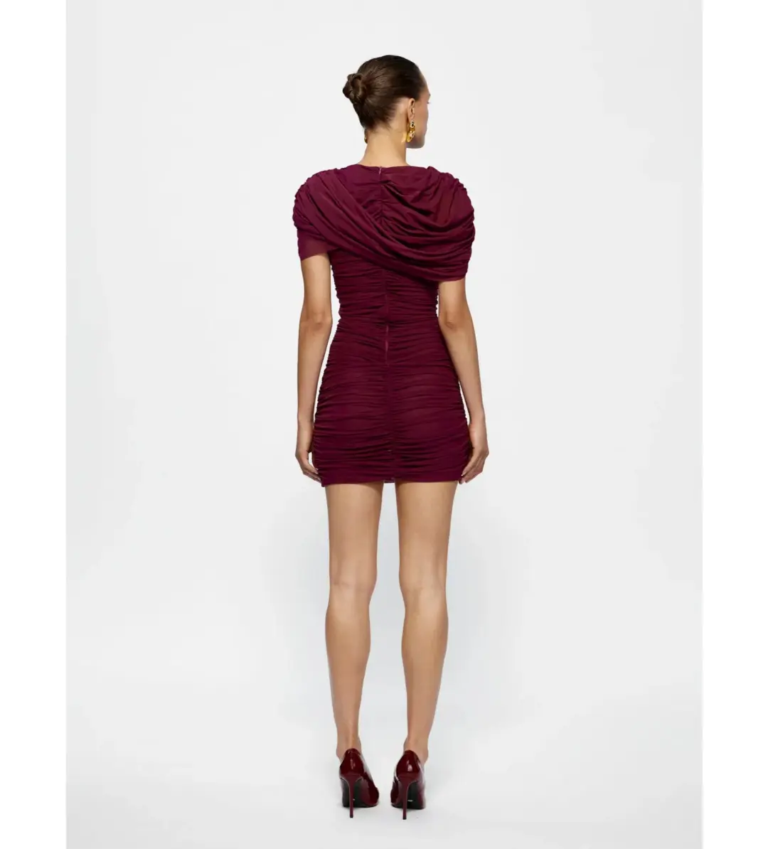 Effie Kats Phoenix Mini Dress in Burgandy Size AU 8 for rent on The Volte - main image
