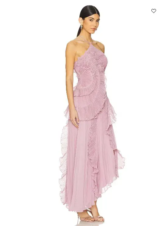 Amur Lorelie Midi Halter Gown Dress Water Hyacinth Pink Size AU 10 /US 6 for rent on The Volte - main image