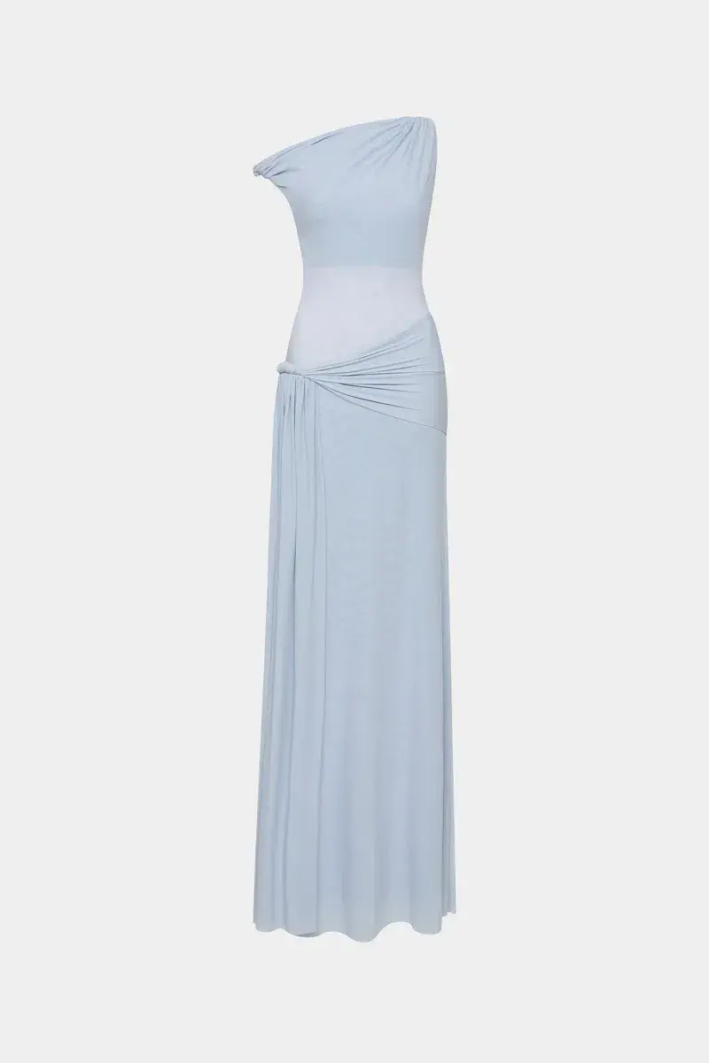 Misha Sisal Mesh Maxi Dress in Dove Blue Size 10 - Image 5