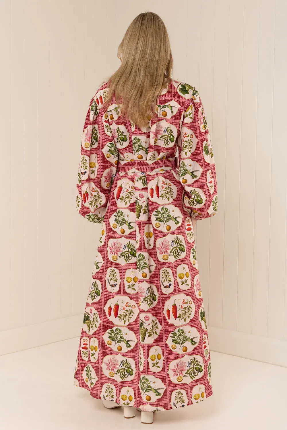 Palm Noosa Noddy Shirt Dress Pink Citrus Tile Size AU 10 for rent on The Volte - main image