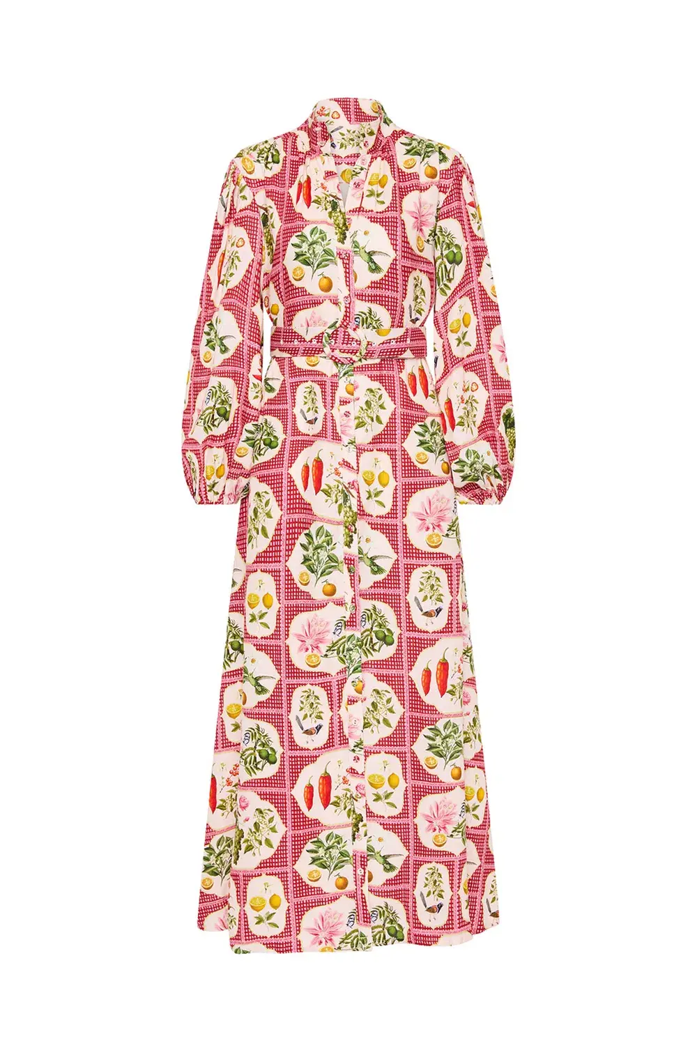 Palm Noosa Noddy Shirt Dress Pink Citrus Tile Size AU 10 for rent on The Volte - main image