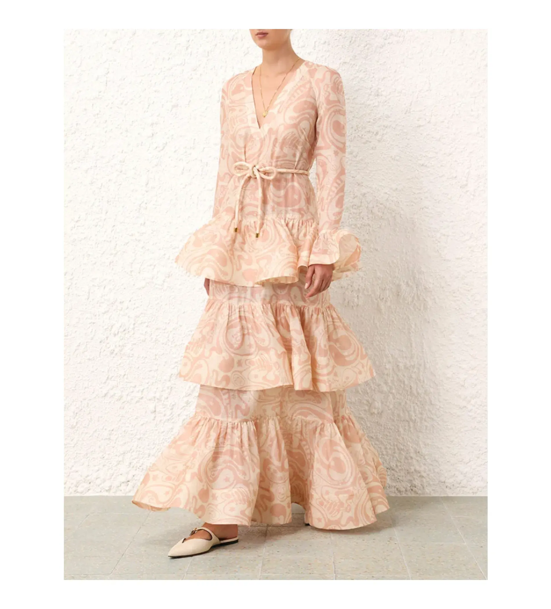 Zimmermann Matchmaker V Neck Maxi Gown in Pink Size 2 / Size AU 12 - Image 1