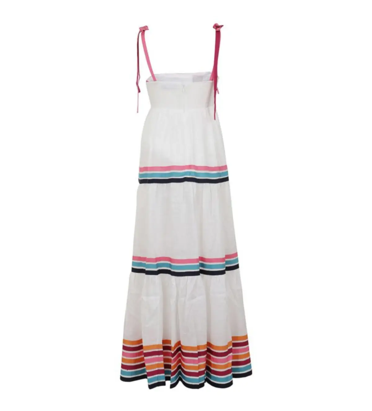 Zimmermann Lulu Ribbon Tiered Maxi Dress in Multi White Size 0/ AU 8 - Image 5