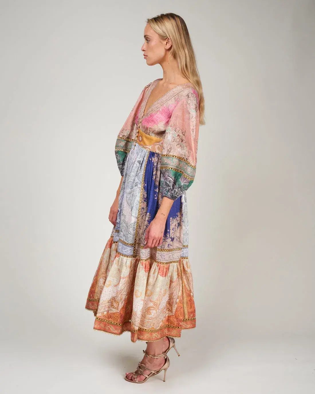 Zimmermann Anneke Lantern Midi Dress Spliced Size 1 / AU 10 - Image 2