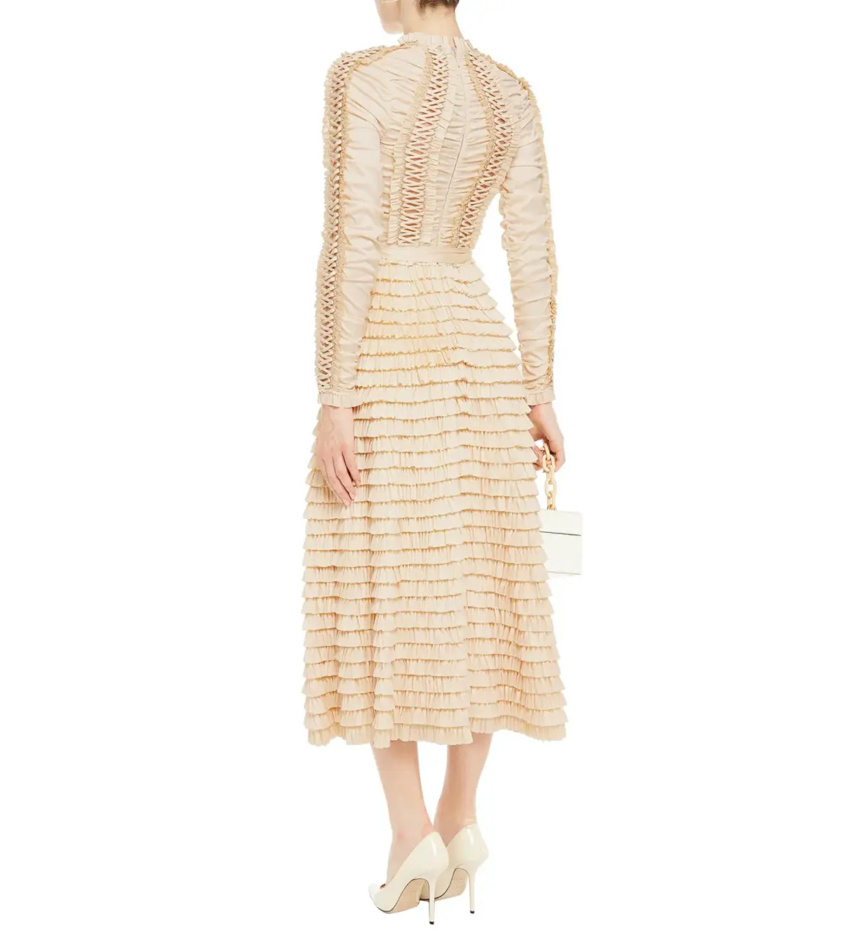 Zimmermann Espionage Ruffled Midi Dress in Cream Size 3/ AU 14 - Image 2