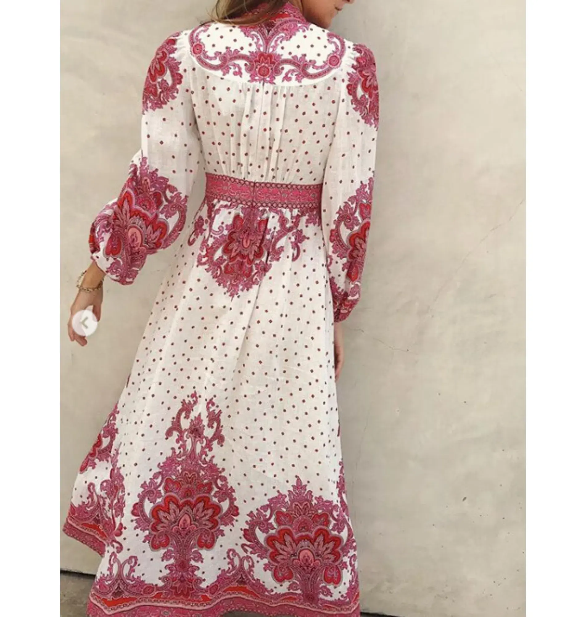 Zimmermann Bells Paisley Midi Dress Pink Size 0 / AU 8 - Image 4