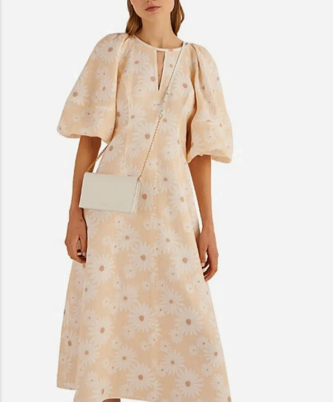 Oroton Daisy Print Midi Dress Size AU 12 - Image 1