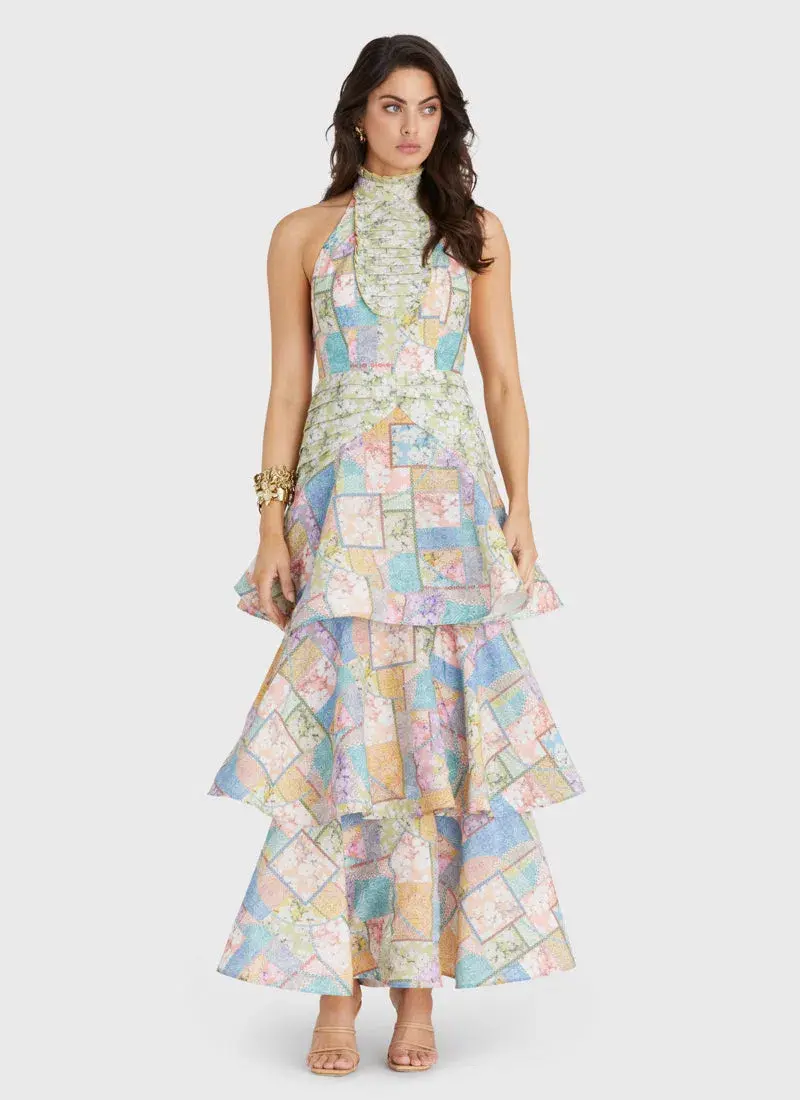 Aqua Blu Brindle Joan Dress Maxi Size AU 12 - Image 1