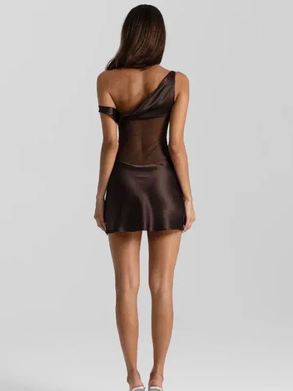 Natalie Rolt Elodie Mini Dress Espresso Brown Size 2 / AU 10 - Image 3