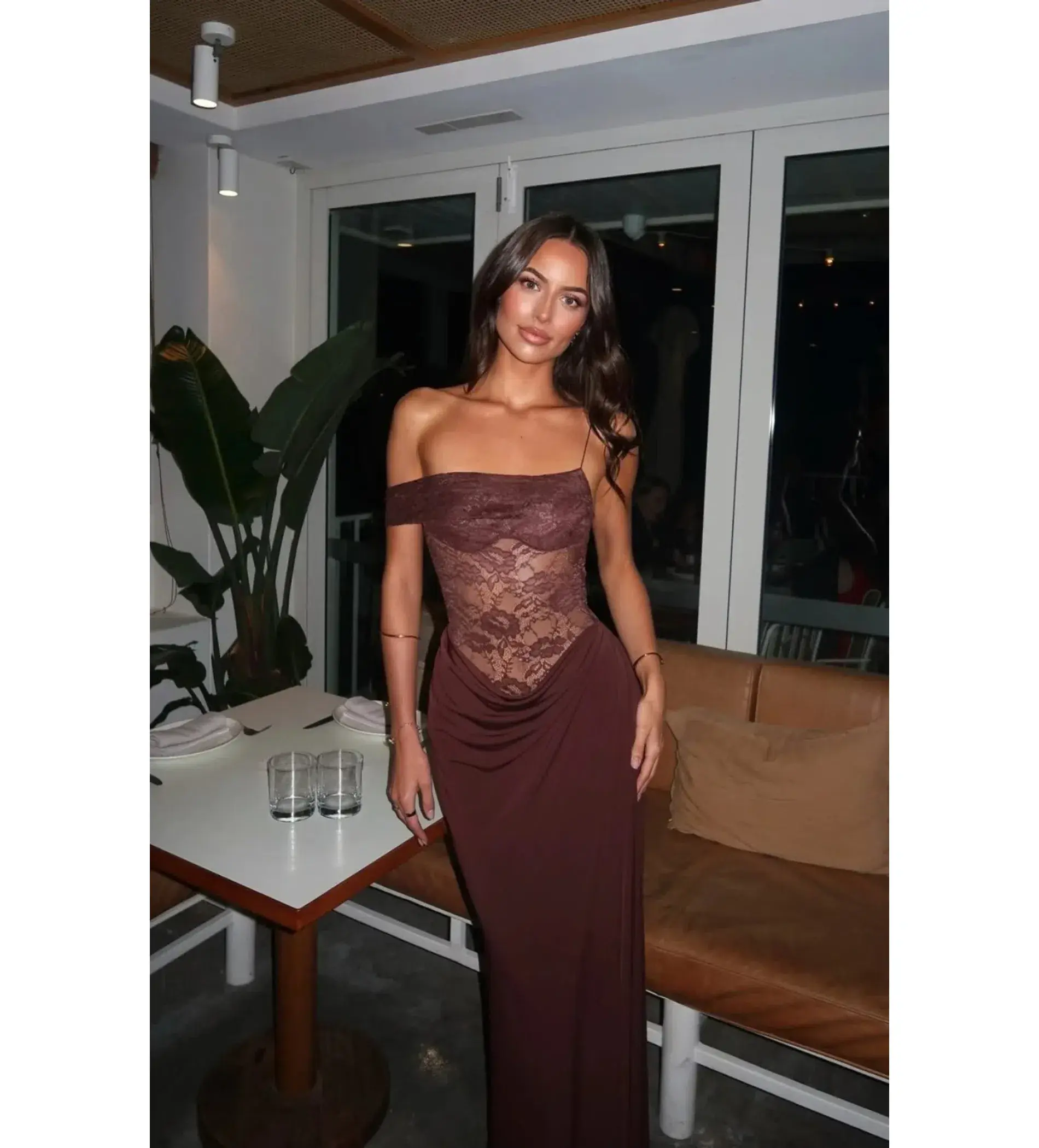 Natalie Rolt Sloane Maxi Dress Espresso Size 0 AU 6 - Image 1