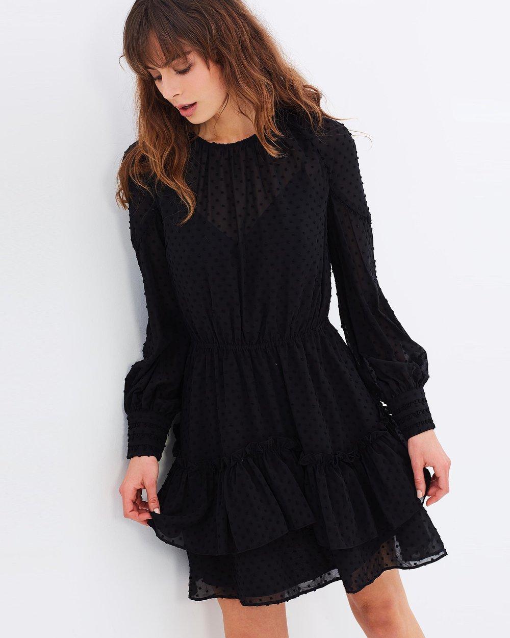 Talulah Sweet Allure Long Sleeve Mini Dress in black size 10 - Image 1