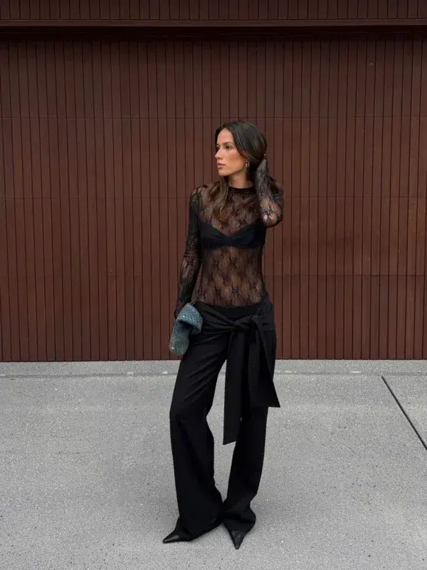 Benni Verner Pant & Oskar Top Set Black Size 10 - Image 2