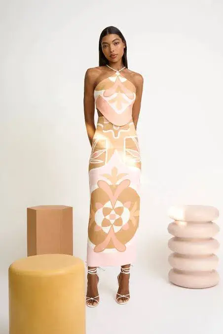 By Johnny Desert Blooms Top and Midi Skirt Set Multi Size 12 - Image 1
