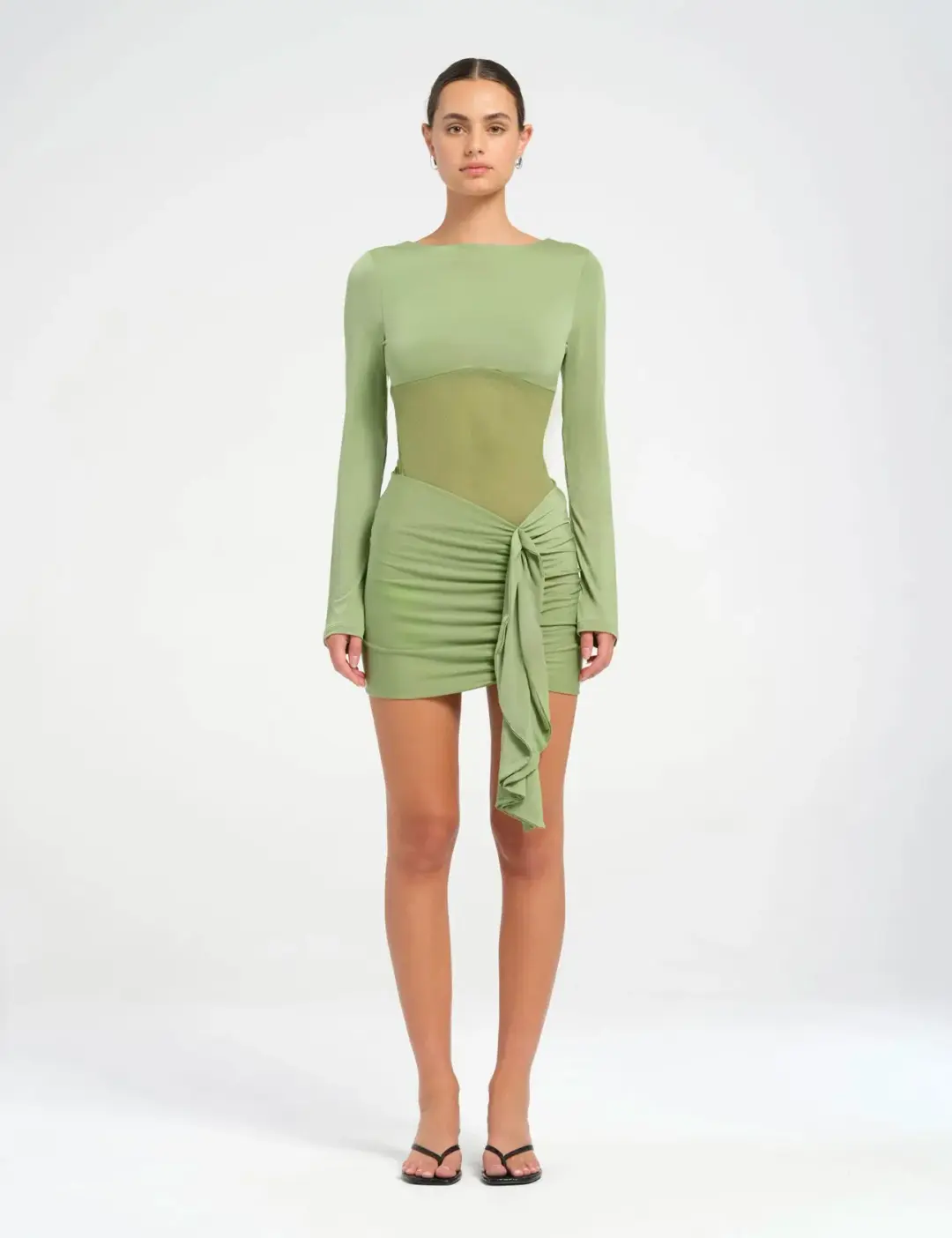 Benni Juni Mini Dress in Grass Size AU 6 for rent on The Volte - main image
