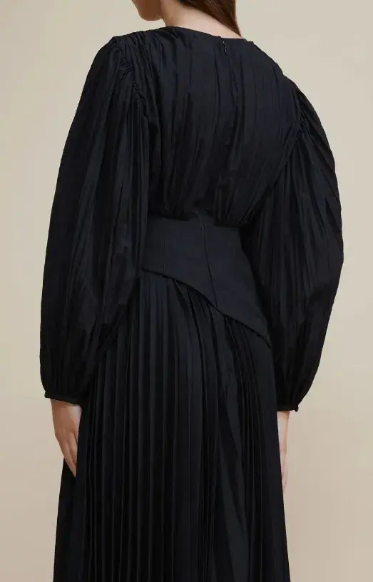 Acler Brooke Dress Midi Black Size AU 10 - Image 4