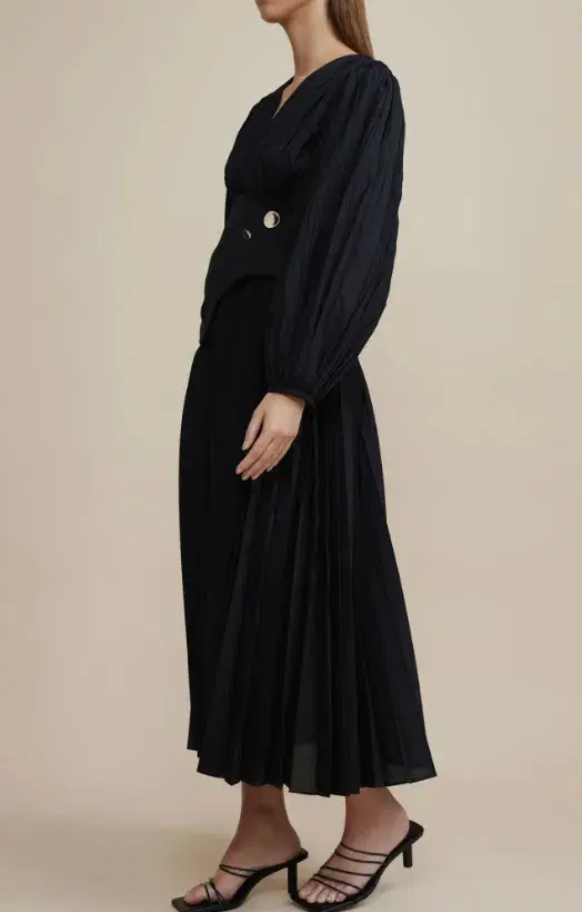 Acler Brooke Dress Midi Black Size AU 10 - Image 2