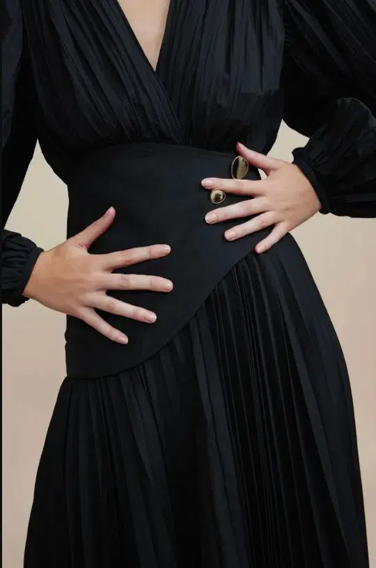 Acler Brooke Dress Midi Black Size AU 10 - Image 3