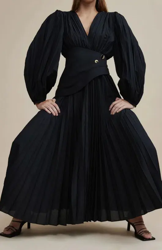 Acler Brooke Dress Midi Black Size AU 10 - Image 1