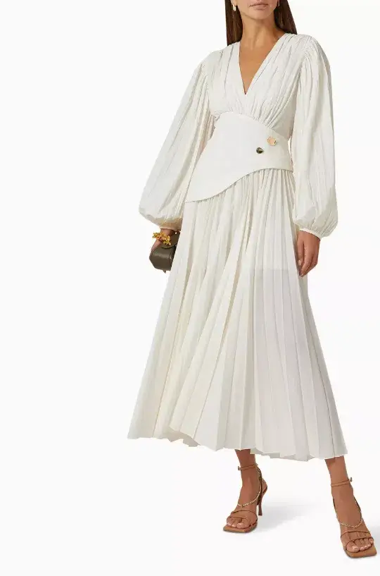 Acler Brooke Dress Midi Ivory Size AU 10 - Image 1
