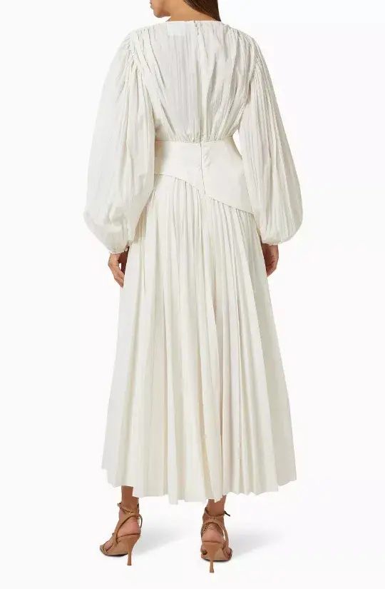 Acler Brooke Dress Midi Ivory Size AU 12 - Image 2