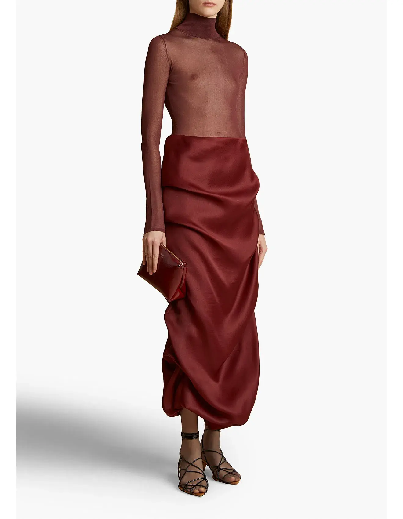 Khaite Olula Maxi Skirt in Oxblood Size 6/XS - Image 1