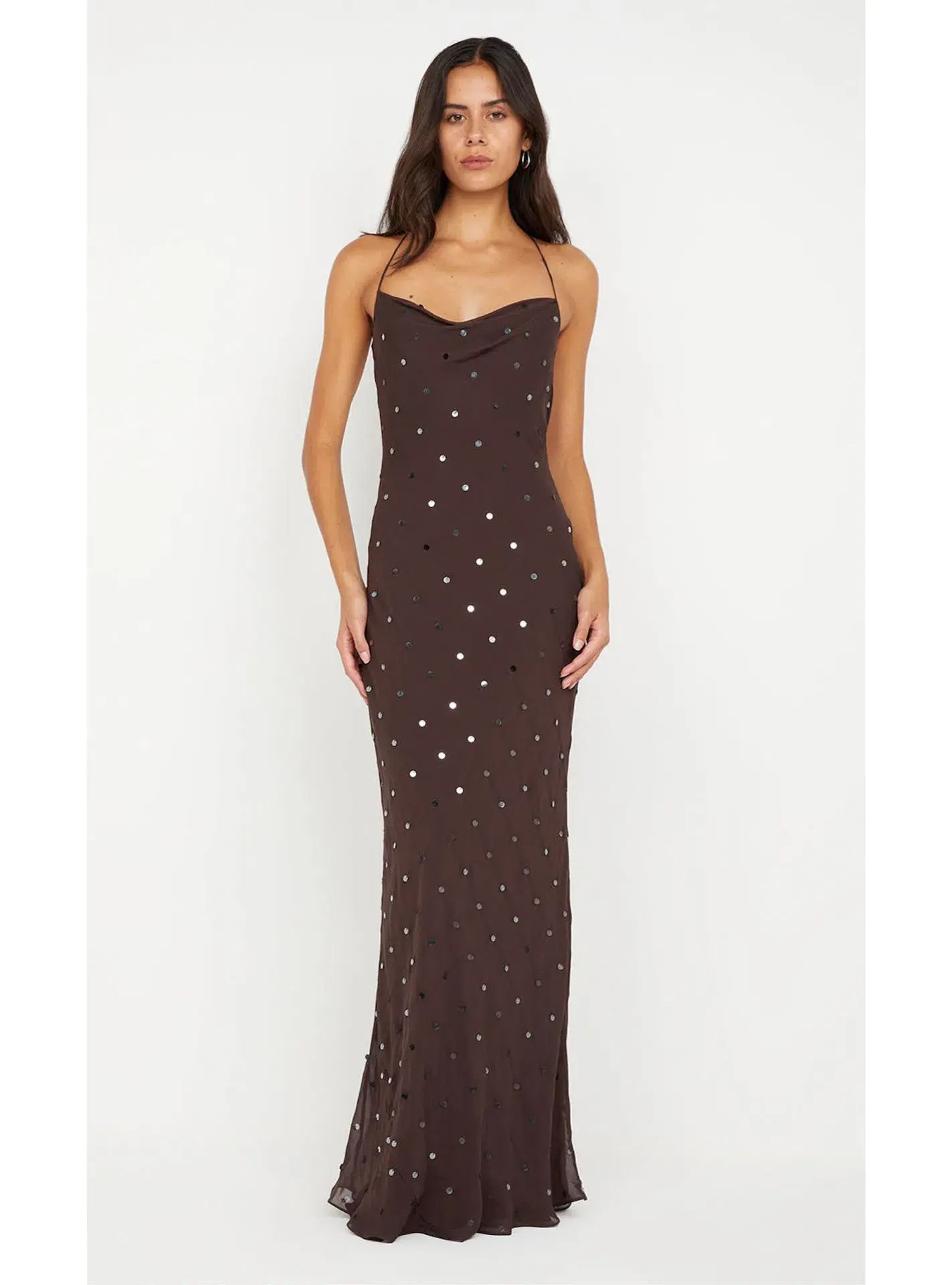 Bec & Bridge Arielle Slip Maxi Dress in Dark Chocolate Brown Size 8 - Image 1