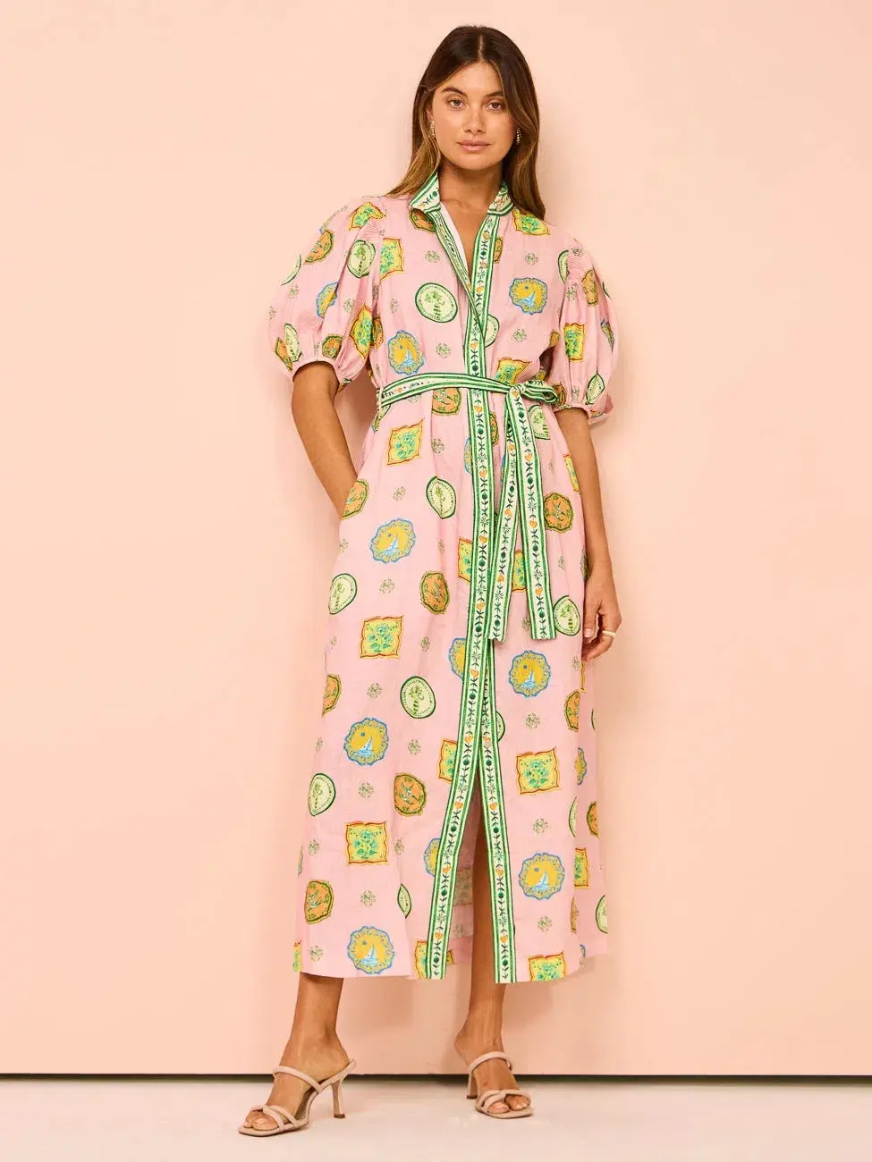 Alemais Porcelain Midi Dress in Pink Size 12 - Image 1