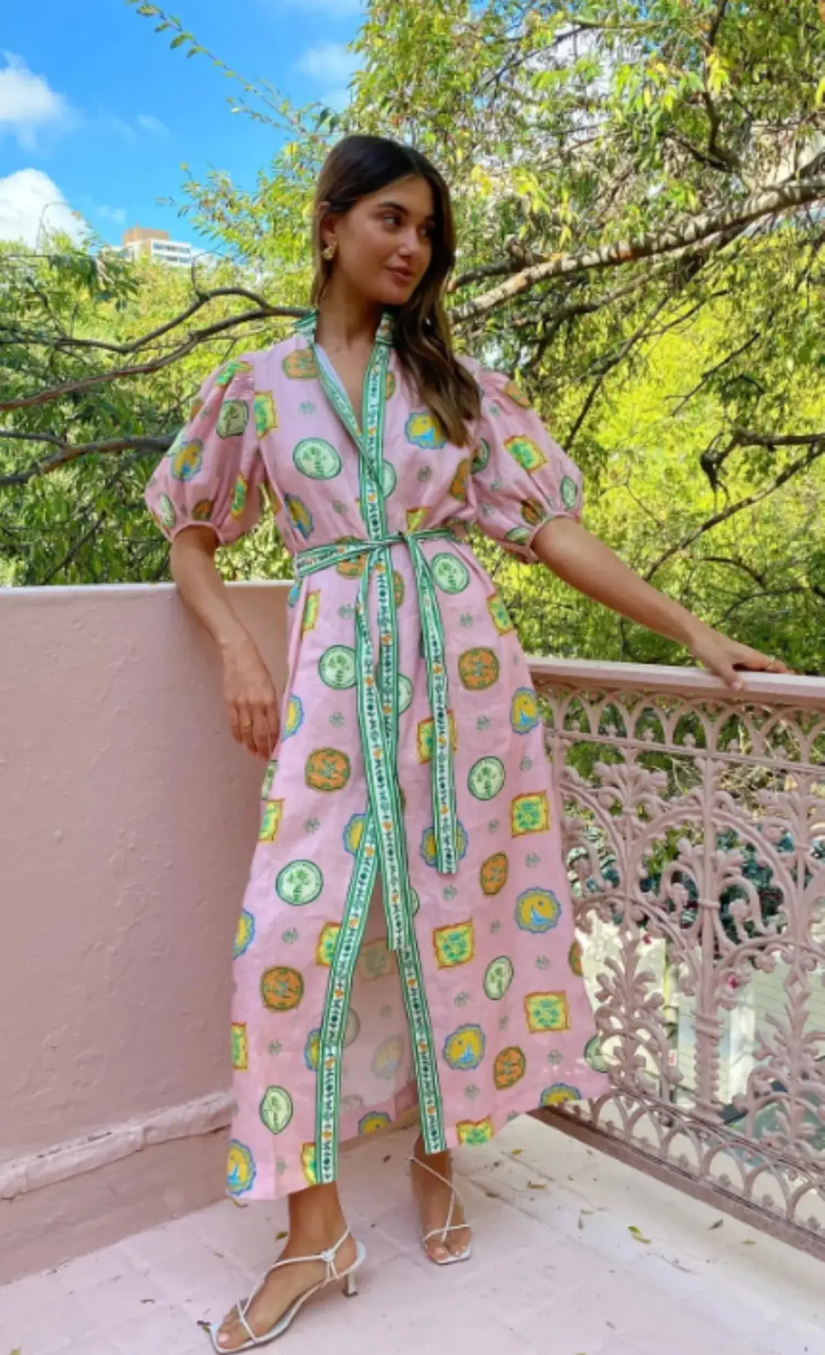 Alemais Porcelain Midi Dress in Pink Size 12 - Image 3