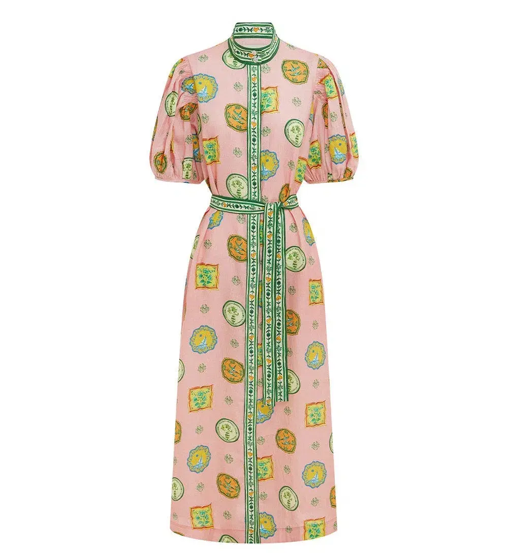 Alemais Porcelain Midi Dress in Pink Size 12 - Image 5