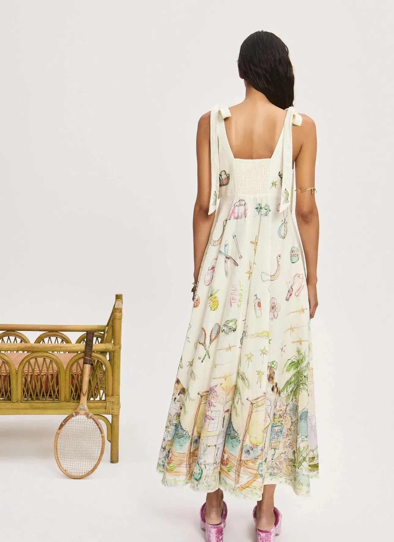 Alemais Anouk Ballet Midi Sundress Print Size 16  - Image 2