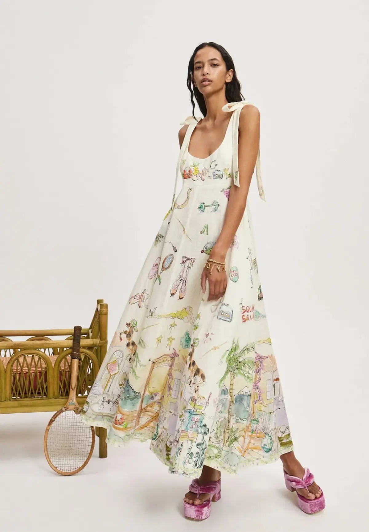 Alemais Anouk Ballet Midi Sundress Print Size 16  - Image 1