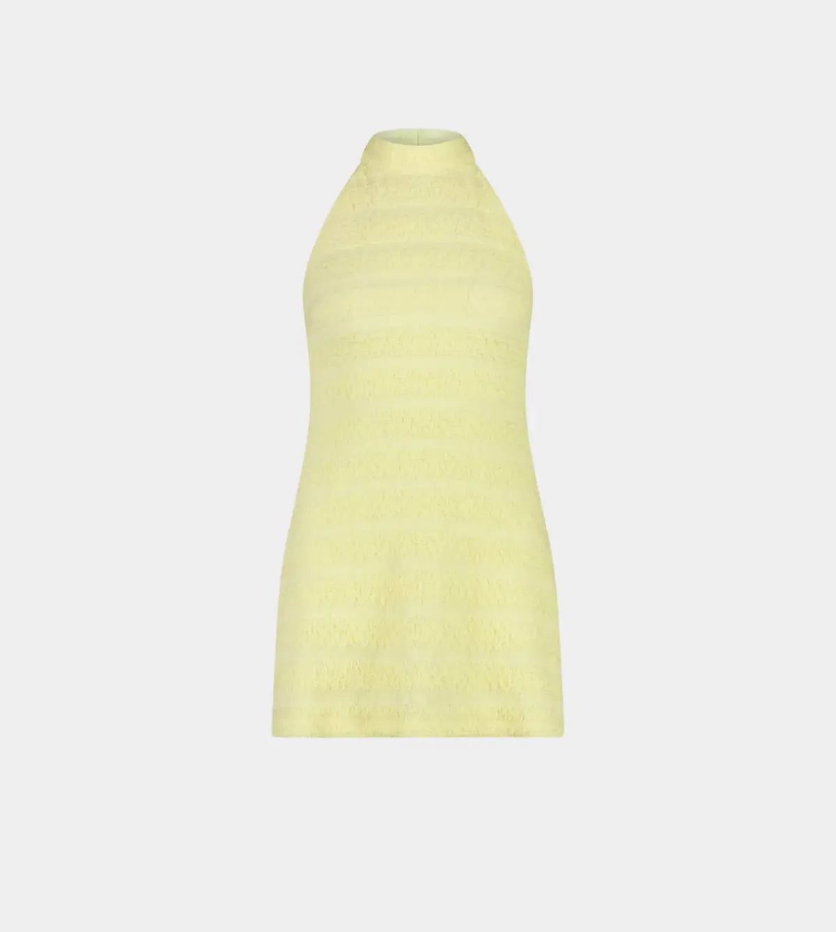 With Harper Lu Textured Halter Mini Dress in Lemon Yellow Size 8 - Image 5