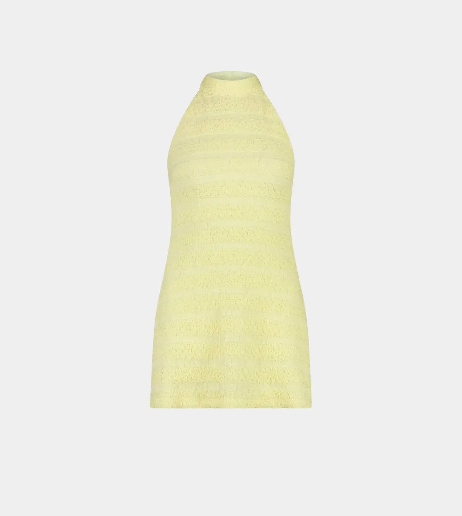 With Harper Lu Textured Halter Mini Dress in Lemon Yellow Size 8 - Image 5