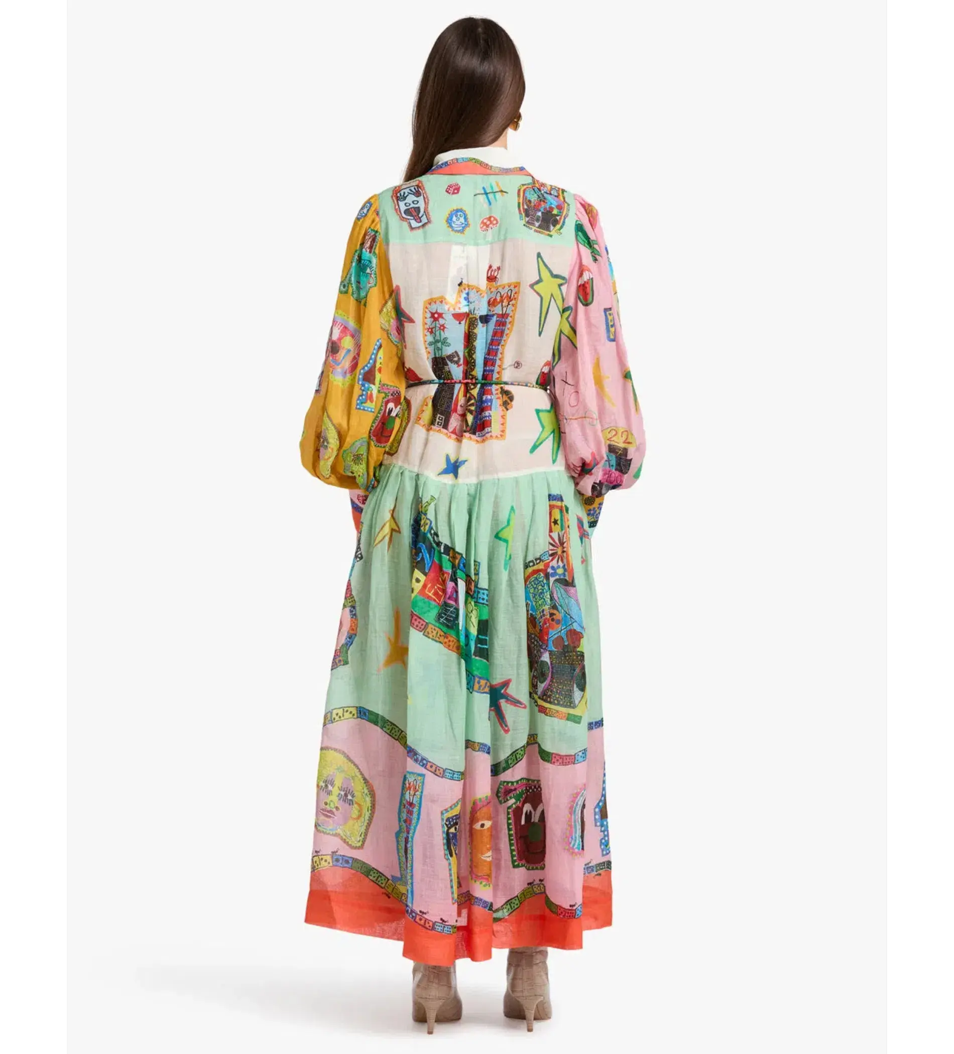 Alemais players Shirt Midi Dress Multi Size 14 - Image 6