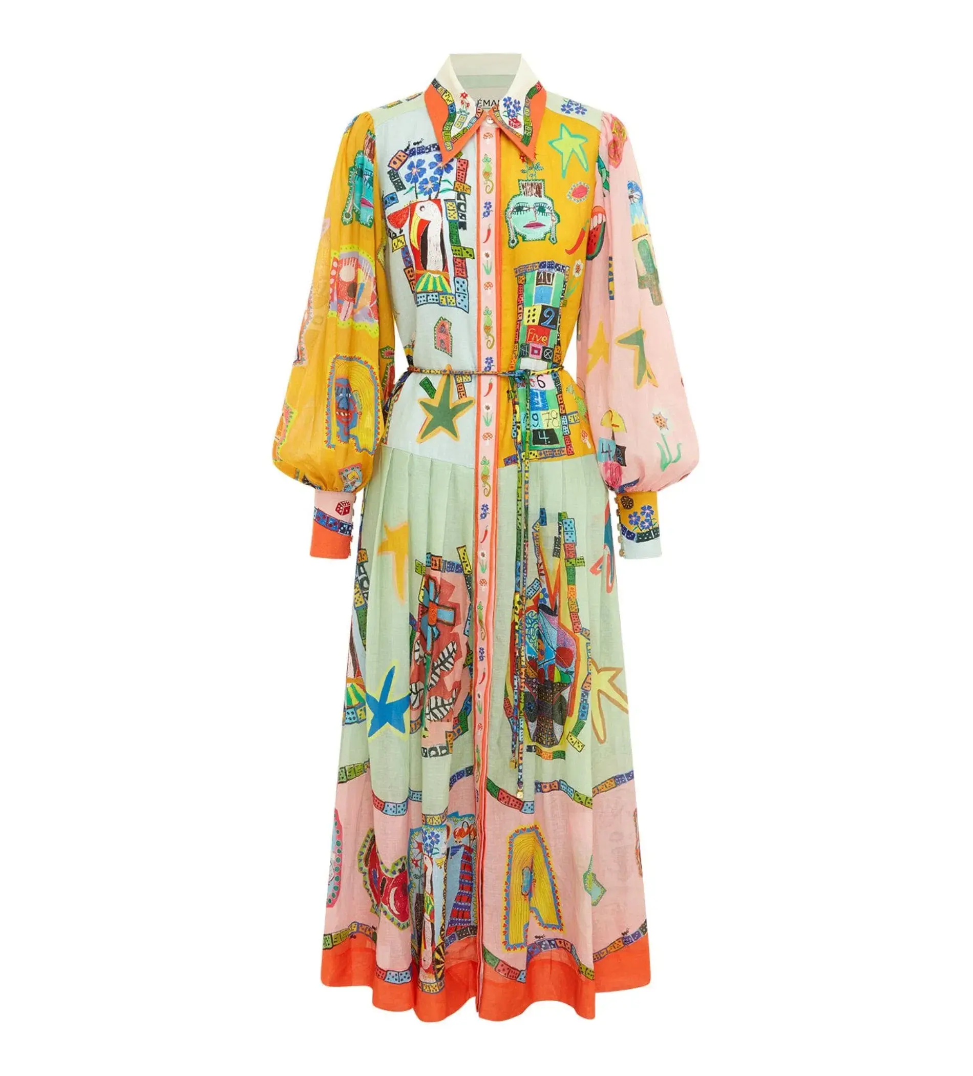 Alemais players Shirt Midi Dress Multi Size 14 - Image 7